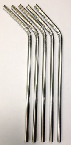 Reusable Straws - Stainless Steel Drinking - Set of 5 + Cleaner + FREE Citrus Peeler! - Eco Friendly, SAFE, NON-TOXIC non-plastic