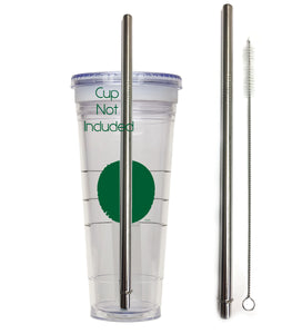 Stainless Steel Grande Replacement Straw Cold Cup To-Go Reusable Drink Straws Non-Plastic "Green" Eco Friendly CocoStraw Brand