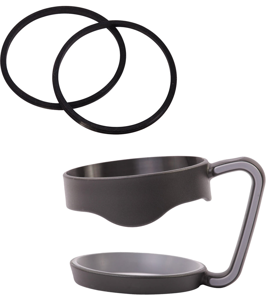 Black+grey Plastic Cups Handle For Yeti 30 Oz Rambler Tumbler Two Rings